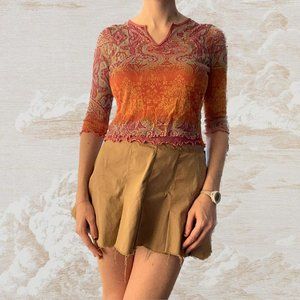 trippy 70s style mesh top!